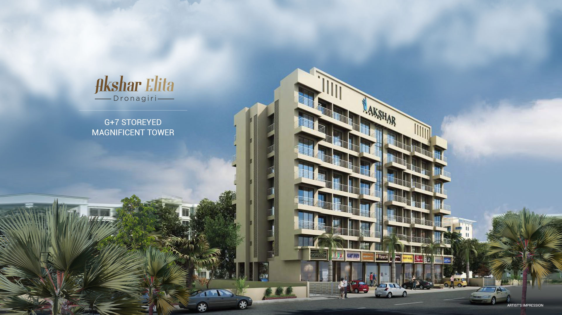 Akshar Elita metropolitan area, car parking, tower block